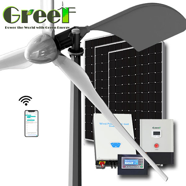 5KW كامل توربينات الرياح المحور الأفقي الكامل الهجين وخارج الشبكة