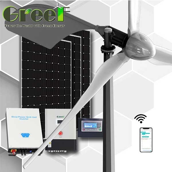 1KW 2KW على الشبكة توربينات الرياح المحور الأفقي للطاقة للمنزل / المزرعة