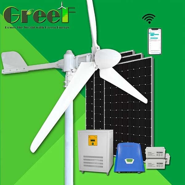 1KW 2KW على الشبكة توربينات الرياح المحور الأفقي للطاقة للمنزل / المزرعة