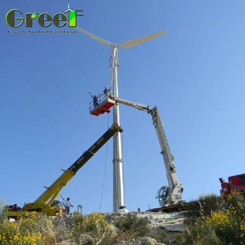 سرعة الرياح الأفقية 400 دورة في الدقيقة سرعة الرياح العاملة m/s 3-30m/s HAWT للأداء