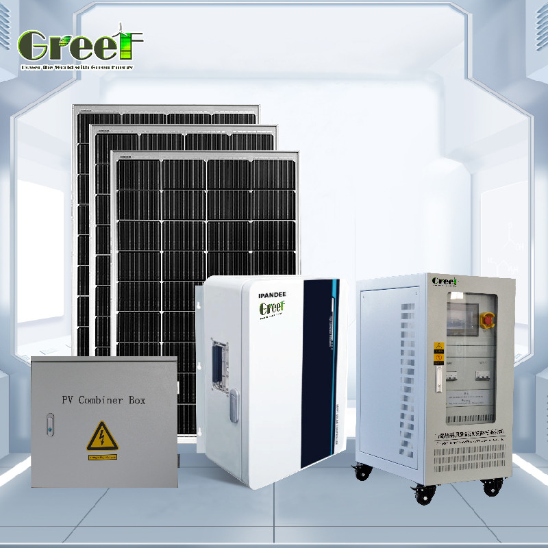 24 ساعة وقت العمل 5kw نظام الطاقة الشمسية خارج الشبكة للطاقة الحمل 10KW