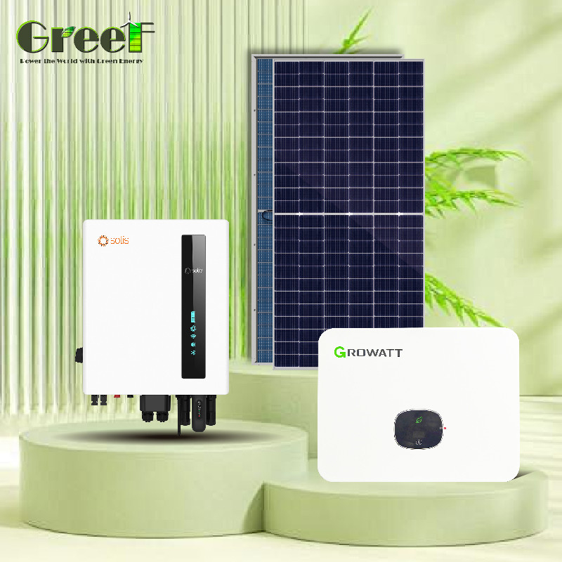 لوحات شمسية أحادية البلورات 1kW-100kW نظام ربط الشبكة مع مراقبة لتحقيق أقصى قدر من إنتاج الطاقة