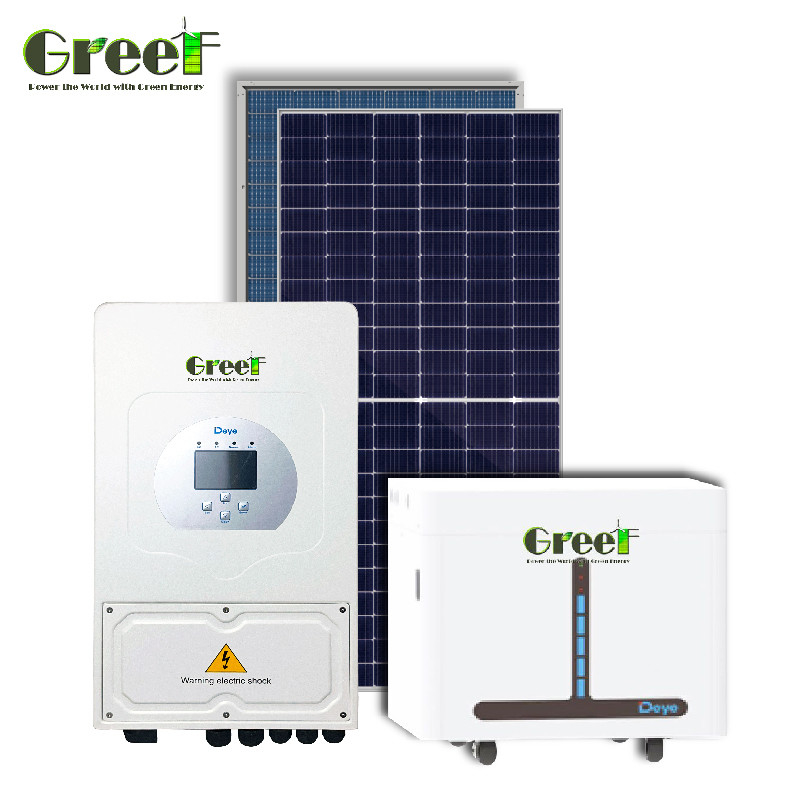 شاشة LCD 5kW نظام الطاقة الشمسية الكهروضوئية 5000W نظام الطاقة الشمسية الهجينة مع التحكم عن بعد