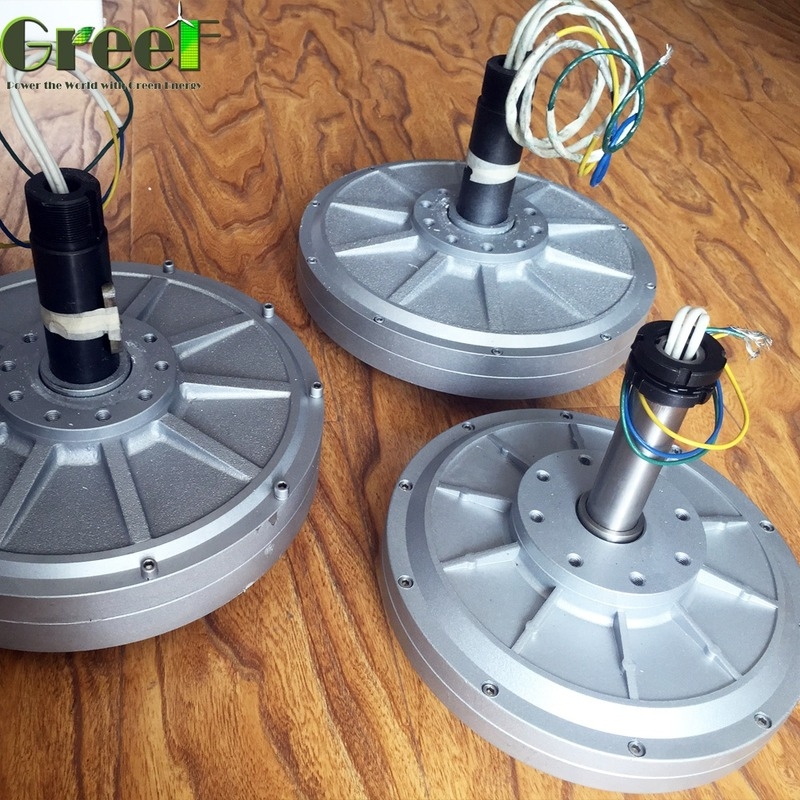 2kw Coreless Disk الدائم مولد المغناطيس 3 المرحلة توليد الكهرباء