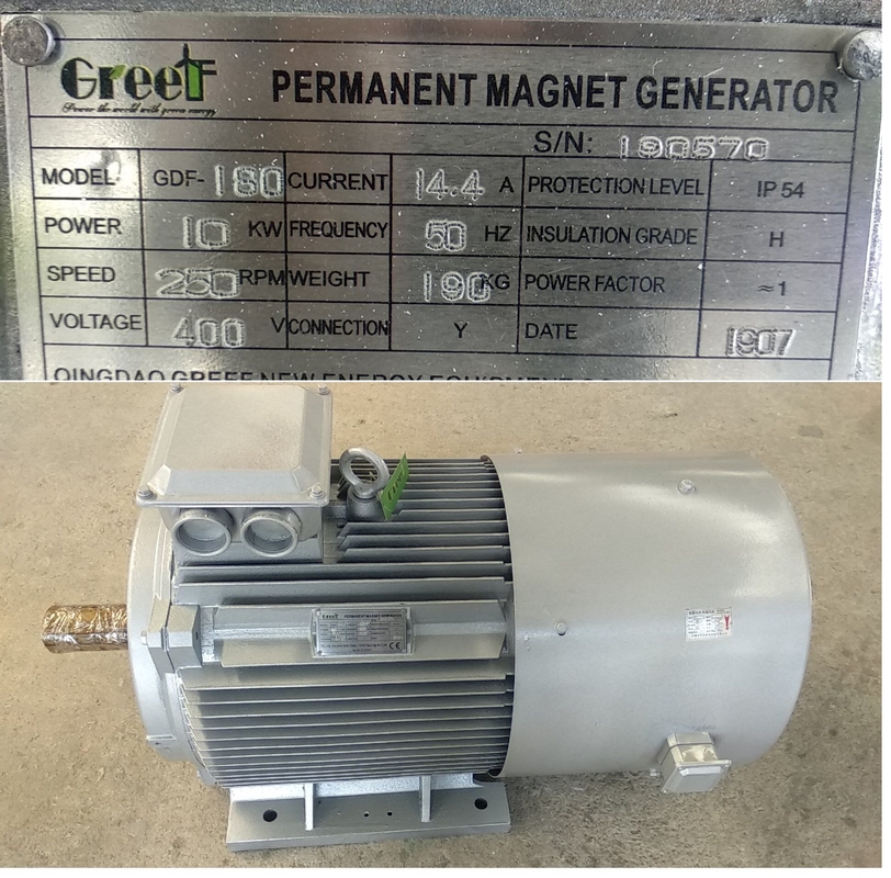 3 مرحلة 220V 380V مولد PM منخفض السرعة لتوربينات الرياح 50KW 200KW