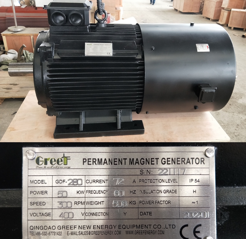 3 مرحلة 220V 380V مولد PM منخفض السرعة لتوربينات الرياح 50KW 200KW